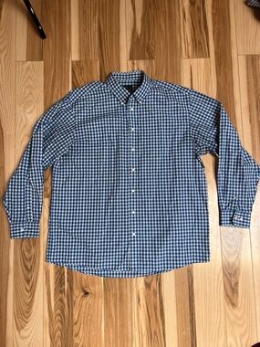 Jos. A. Bank blue white plaid button down